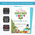 editable very merry christmas party invite